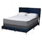 Baxton Studio Abberton Modern and Contemporary Navy Blue Velvet and Gold Metal Queen Size Panel Bed 220-12850-ZORO - alternate 4